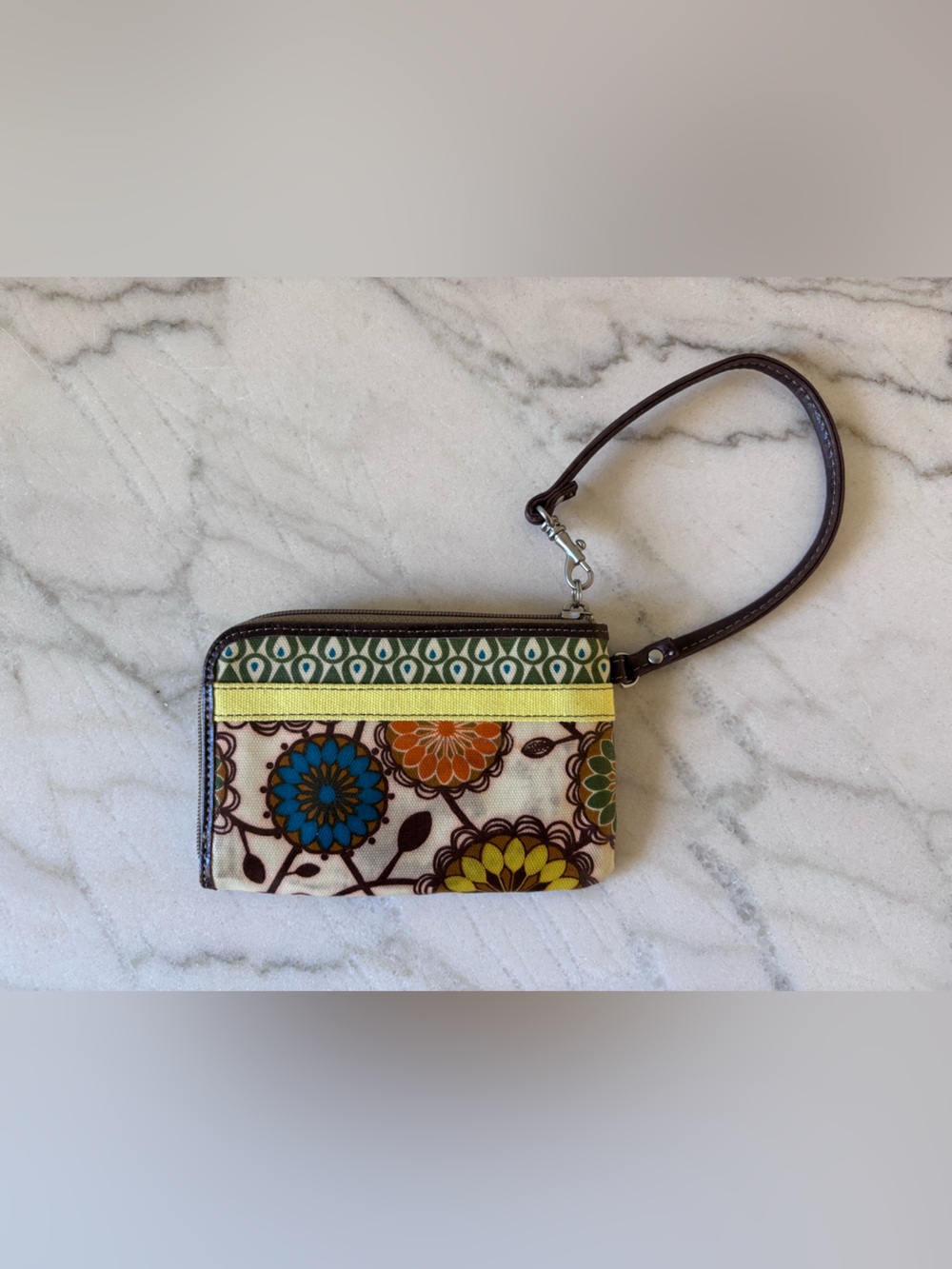 Boho Floral Pattern Multicolor Wristlet Wallet by Fossil - Picture 4 of 7